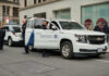 US Customs Border Protection vehicle on city street