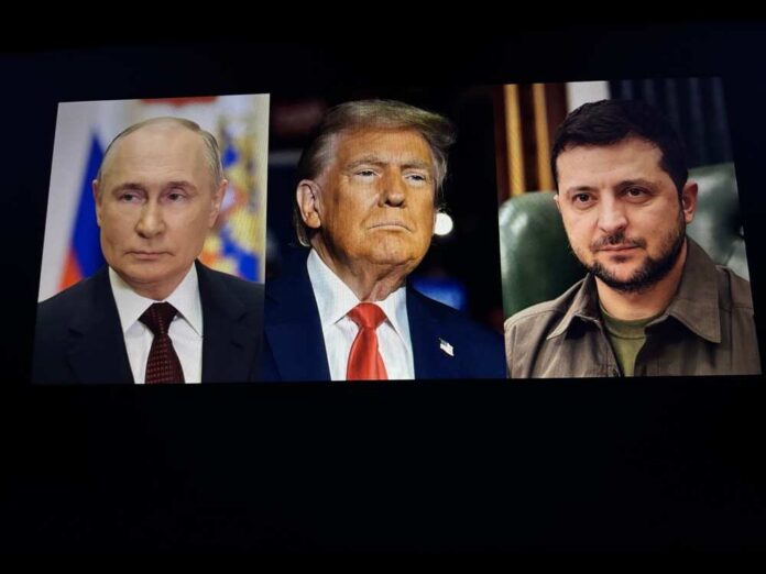 shutterstock_2608097853.jpg Three political leaders: Vladimir Putin, Donald Trump, and Volodymyr Zelenskyy