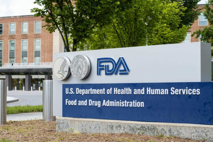 FDA building entrance and sign with logo displayed
