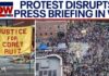 City Sanctions Blockade — Chaos Spreads Protest disrupts fatal police shooting press conference
