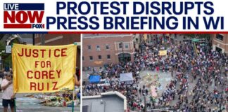 Protest disrupts fatal police shooting press conference