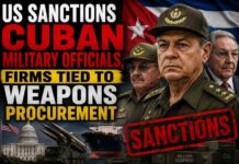 US sanctions Cuban military officials, firms tied to weapons procurement
