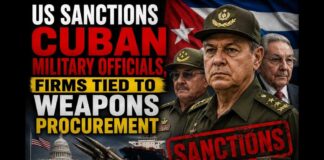 US sanctions Cuban military officials, firms tied to weapons procurement