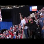 'He's gone back home to mom' | Protesters escorted and booed out as Trump speaks in San Antonio