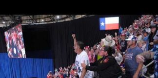 'He's gone back home to mom' | Protesters escorted and booed out as Trump speaks in San Antonio