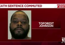 Governor Slams Brakes On Execution Gov. Ivey commutes Toforest Johnson's death sentence in 1995 Jefferson County deputy killing